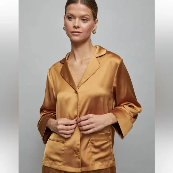 CARBON38 Satin Resort Top in Rust - Picture 3 of 11